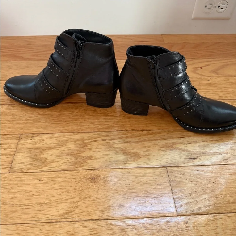 Like New Paul Green Soho Studded Buckle Booties Black